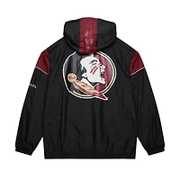 Men's Mitchell & Ness Black Florida State Seminoles Team 3.0 Anorak Half-Zip Hoodie