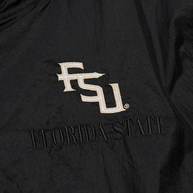 Men's Mitchell & Ness Black Florida State Seminoles Team 3.0 Anorak Half-Zip Hoodie