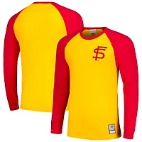 Men's Mitchell & Ness Gold Florida State Seminoles Legendary Slub Raglan Long Sleeve T-Shirt