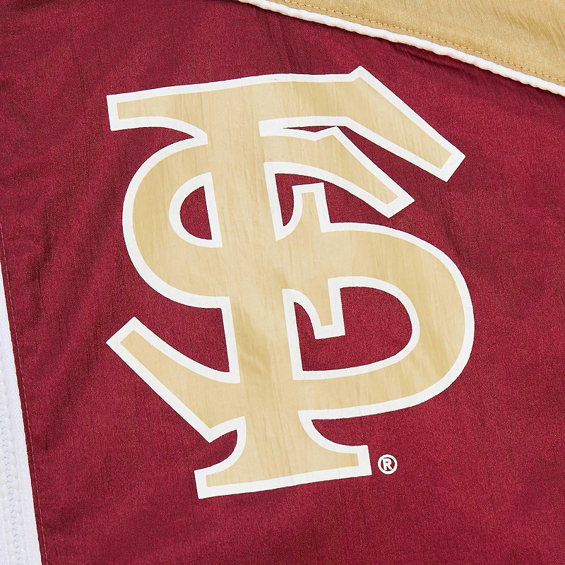 Coupe-vent entièrement zippé de qualité supérieure Big Shot des Florida State Seminoles Mitchell & Ness pour homme, blanc