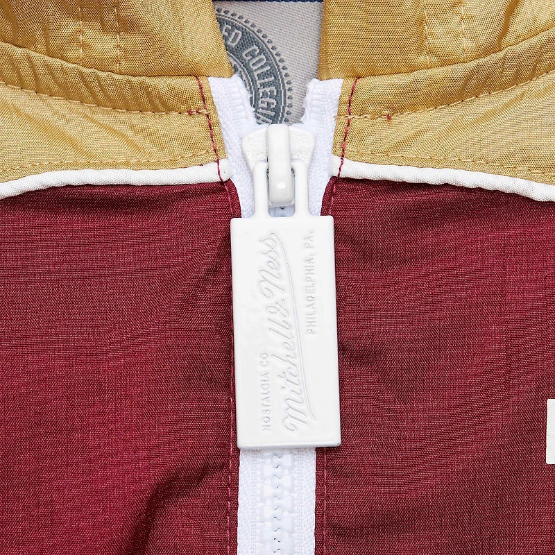 Coupe-vent entièrement zippé de qualité supérieure Big Shot des Florida State Seminoles Mitchell & Ness pour homme, blanc