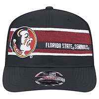 Casquette ajustable extensible à rayures 9SEVENTY Trucker Florida State Seminoles noire/grenat New Era pour homme
