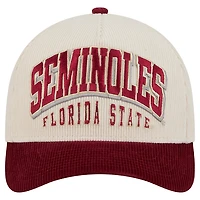 Men's New Era Garnet/Cream Florida State Seminoles Arch Two-Tone Corduroy 9FORTY A-Frame Adjustable Hat
