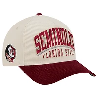 Men's New Era Garnet/Cream Florida State Seminoles Arch Two-Tone Corduroy 9FORTY A-Frame Adjustable Hat
