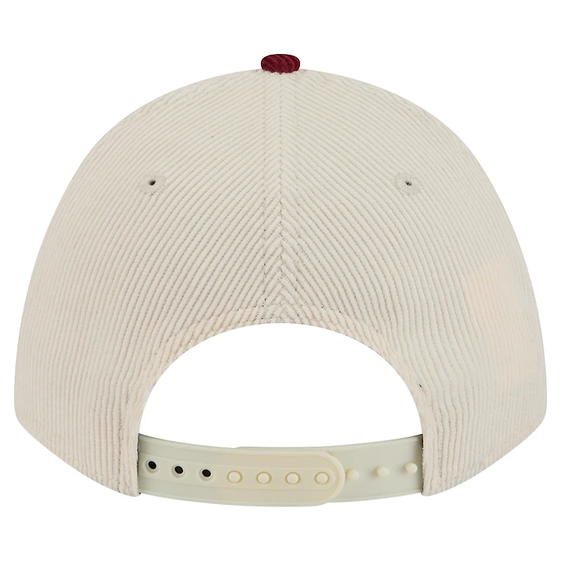 Men's New Era Garnet/Cream Florida State Seminoles Arch Two-Tone Corduroy 9FORTY A-Frame Adjustable Hat