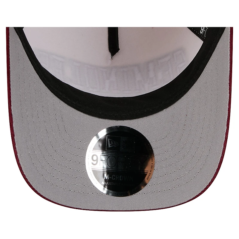 Men's New Era Garnet/Cream Florida State Seminoles Arch Two-Tone Corduroy 9FORTY A-Frame Adjustable Hat