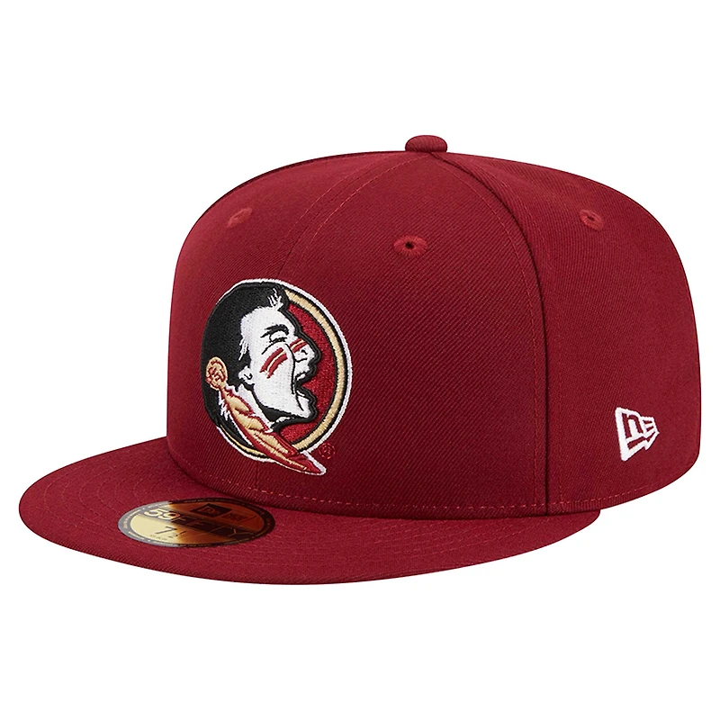 Casquette ajustée 59FIFTY New Era pour homme, couleur grenat, Florida State Seminoles