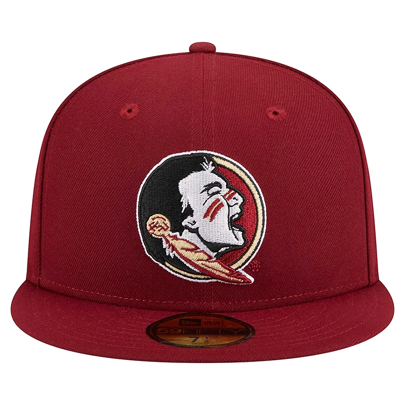 Casquette ajustée 59FIFTY New Era pour homme, couleur grenat, Florida State Seminoles
