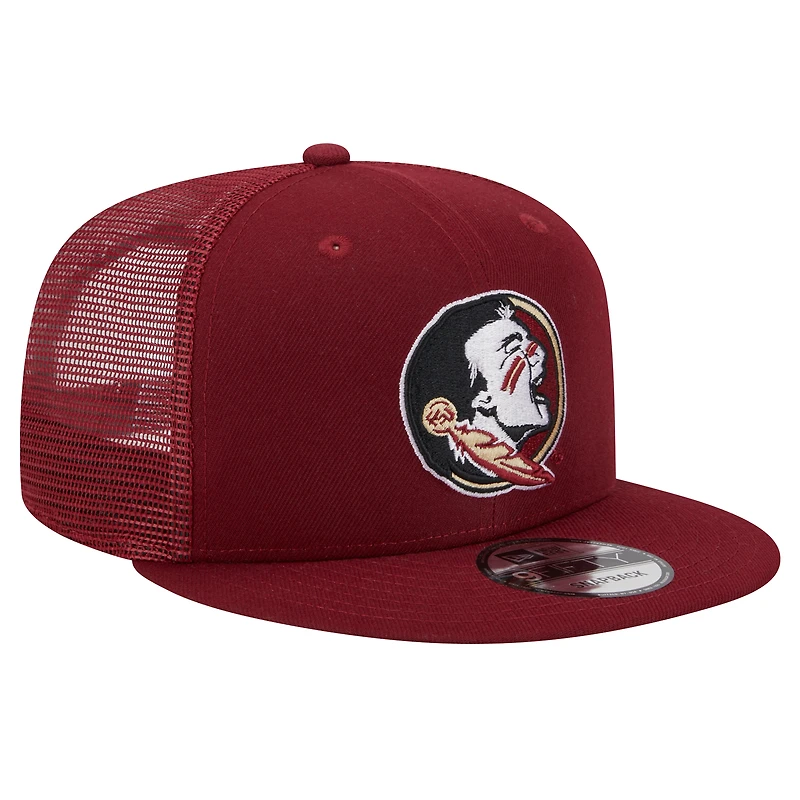 Men's New Era Garnet Florida State Seminoles 9FIFTY Trucker Snapback Hat