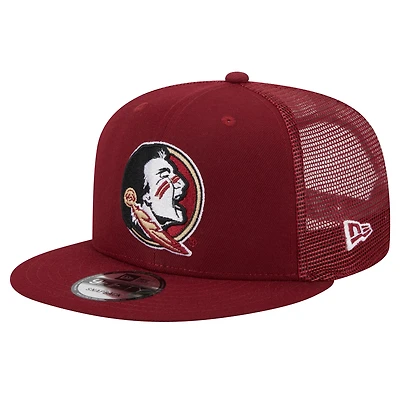 Men's New Era Garnet Florida State Seminoles 9FIFTY Trucker Snapback Hat