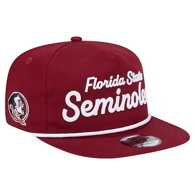 Men's New Era Garnet Florida State Seminoles Adventure Team Text Golfer Snapback Hat