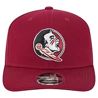 Casquette camionneur extensible à boutons-pression New Era Garnet Florida State Seminoles Primary 9SEVENTY pour homme