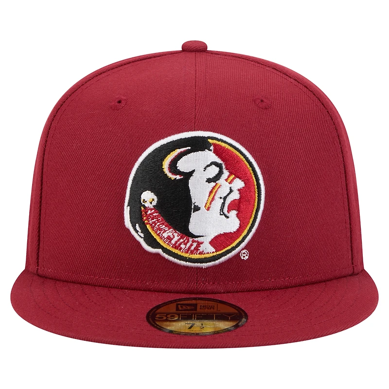 Casquette ajustée New Era 59FIFTY Garnet Florida State Seminoles pour homme