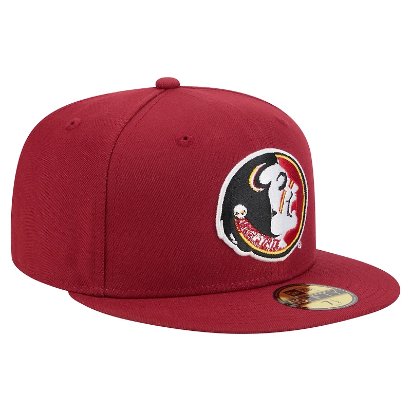 Casquette ajustée New Era 59FIFTY Garnet Florida State Seminoles pour homme