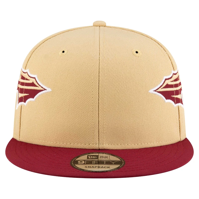 Men's New Era Gold Florida State Seminoles Helmet 9FIFTY Snapback Hat