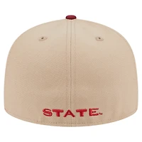 Men's New Era  Khaki Florida State Seminoles Throwback Two-Tone 59FIFTY Fitted Hat