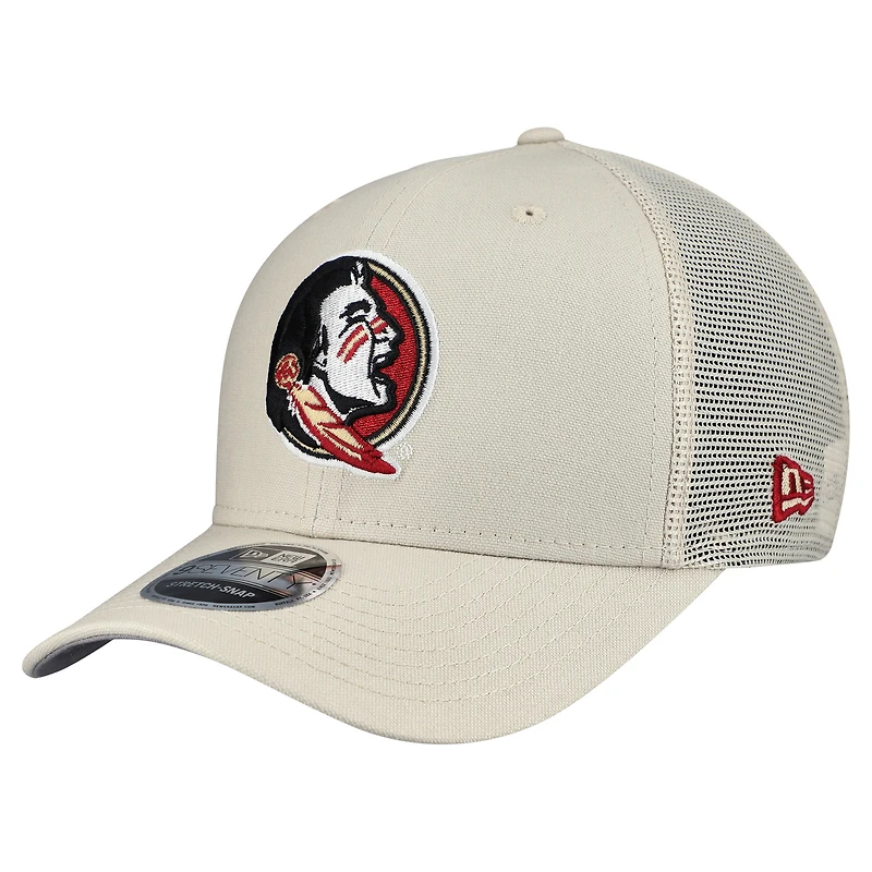 Casquette ajustable extensible en toile 9SEVENTY pour homme New Era Stone Florida State Seminoles