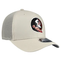 Men's New Era Stone Florida State Seminoles Canvas 9SEVENTY Stretch-Snap Adjustable Hat