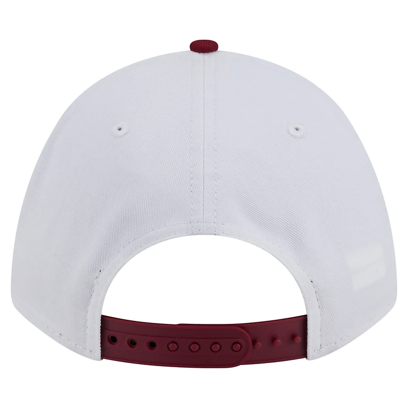 Men's New Era White/Garnet Florida State Seminoles Arch Two-Tone Rope 9FORTY A-Frame M-Crown Adjustable Hat