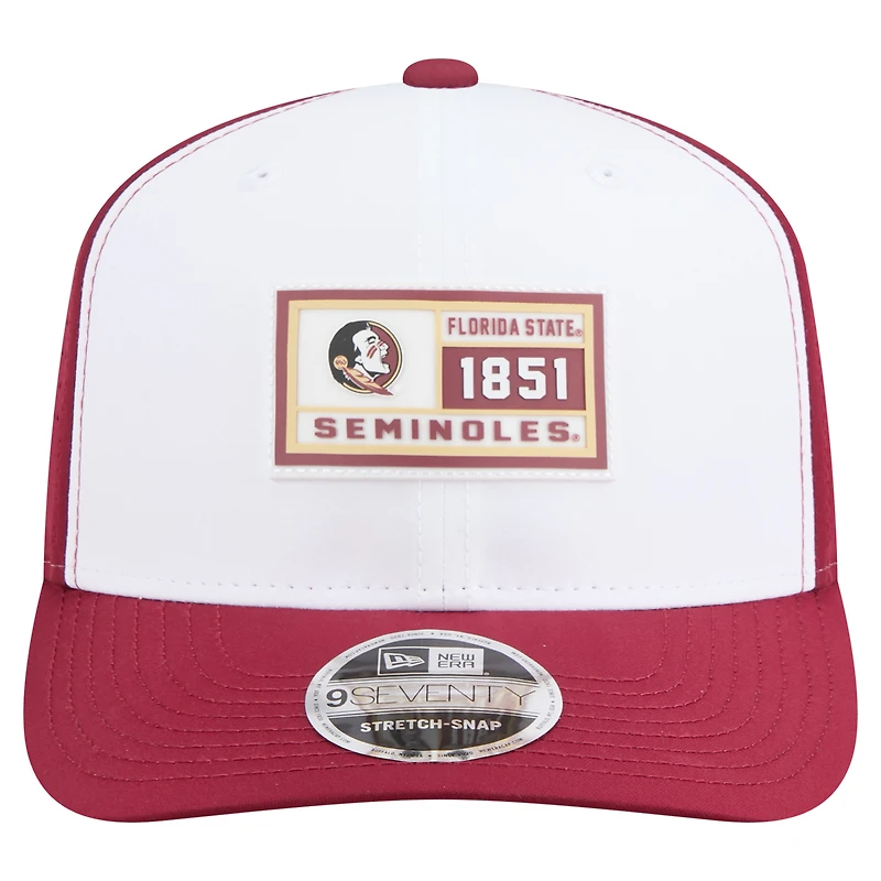 Men's New Era White/Garnet Florida State Seminoles Perforated Patched 9SEVENTY Adjustable Hat