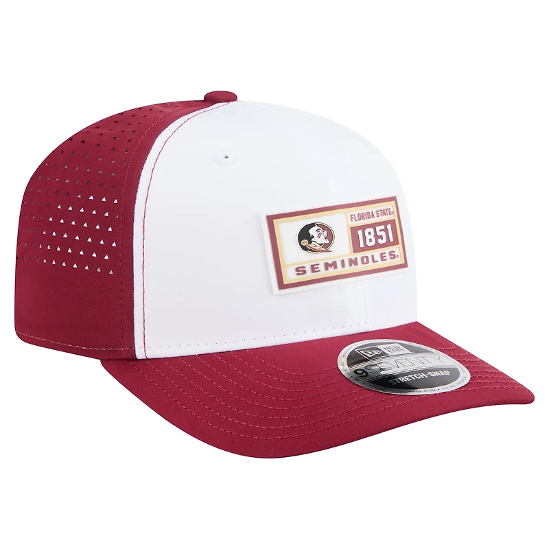 Men's New Era White/Garnet Florida State Seminoles Perforated Patched 9SEVENTY Adjustable Hat