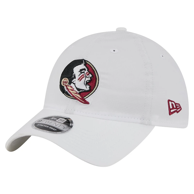 Casquette ajustable Active Ripstop 9TWENTY blanche des Florida State Seminoles pour homme de New Era
