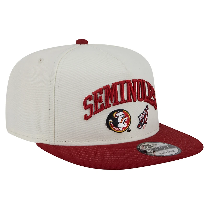 Men's New Era White Florida State Seminoles Collegiate 9FIFTY A-Frame Snapback Hat