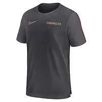 Haut de performance Nike Florida State Seminoles 2024 Sideline Coach pour homme, anthracite