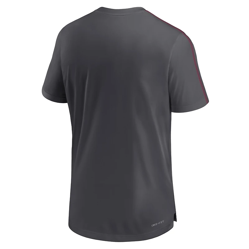 Haut de performance Nike Florida State Seminoles 2024 Sideline Coach pour homme, anthracite