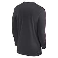 T-shirt à manches longues Nike Anthracite Florida State Seminoles 2024 Sideline Coach UV Performance pour homme