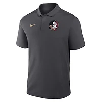 Men's Nike Anthracite Florida State Seminoles Primetime Victory Primary Logo Performance Polo