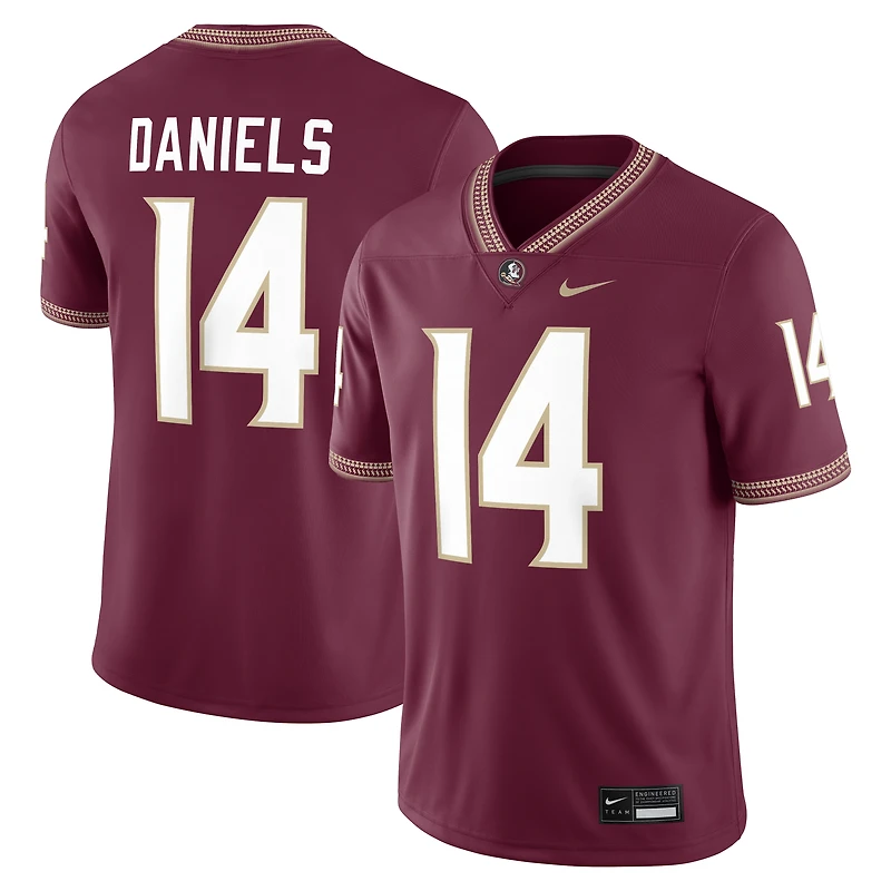 Maillot de football américain Nike Ashton Daniels Grenat Florida State Seminoles pour homme