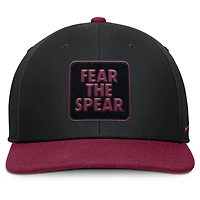 Casquette Nike noire/grenat pour homme Florida State Seminoles 2025 Sideline Campus Pro Local Snapback