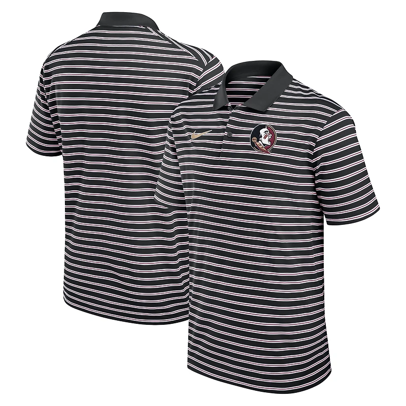 Polo Nike Dri-FIT rayé noir/blanc pour homme des Florida State Seminoles Primetime Victory