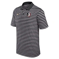 Polo Nike Dri-FIT rayé noir/blanc pour homme des Florida State Seminoles Primetime Victory