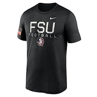 Men's Nike  Black Florida State Seminoles 2024 Military Appreciation Legend Performance T-Shirt