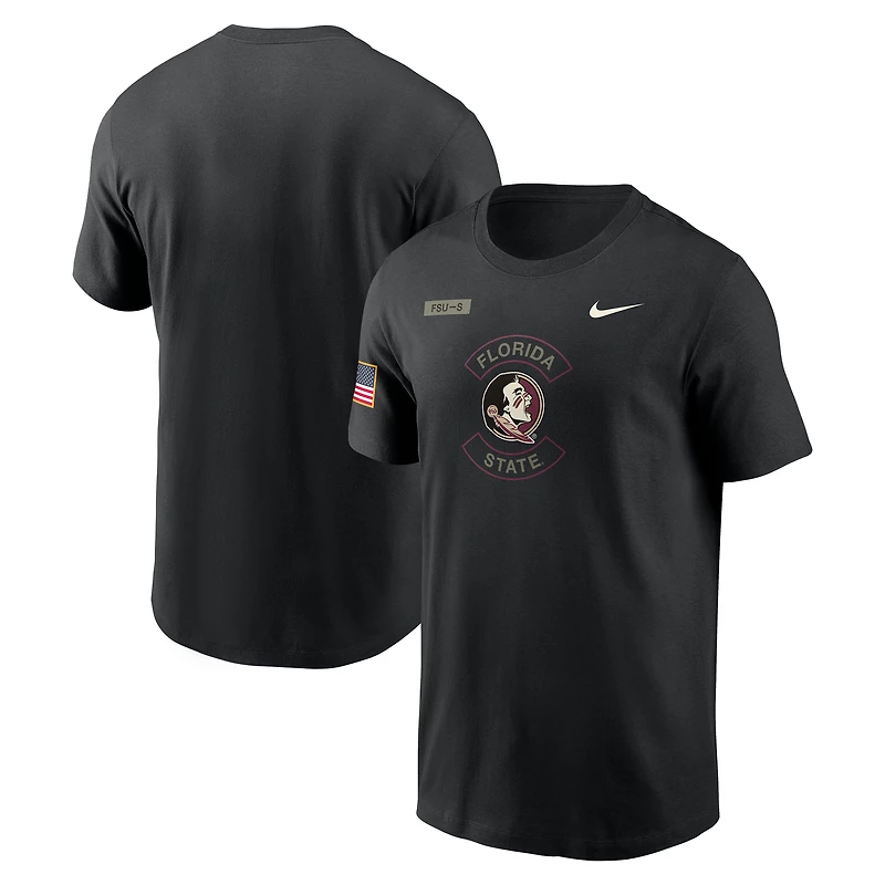 Men's Nike Black Florida State Seminoles 2025 Military Appreciation Dri-FIT T-Shirt