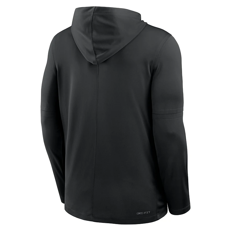 Men's Nike Black Florida State Seminoles 2025 Sideline Dri-FIT Long Sleeve Hoodie T-Shirt