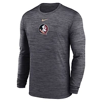 Men's Nike Black Florida State Seminoles 2025 Sideline Velocity Performance Long Sleeve T-Shirt