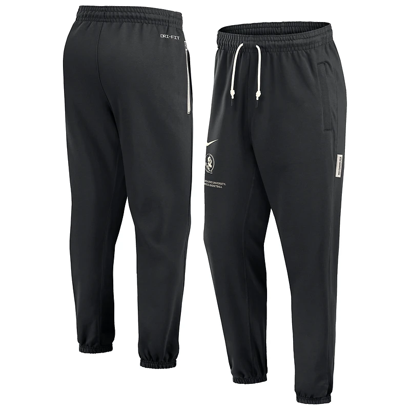 Pantalon de voyage en polaire performance Nike noir Florida State Seminoles Basketball pour homme