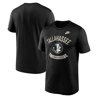 T-shirt Nike noir Florida State Seminoles pour homme, légende de la ville natale, Dri-FIT