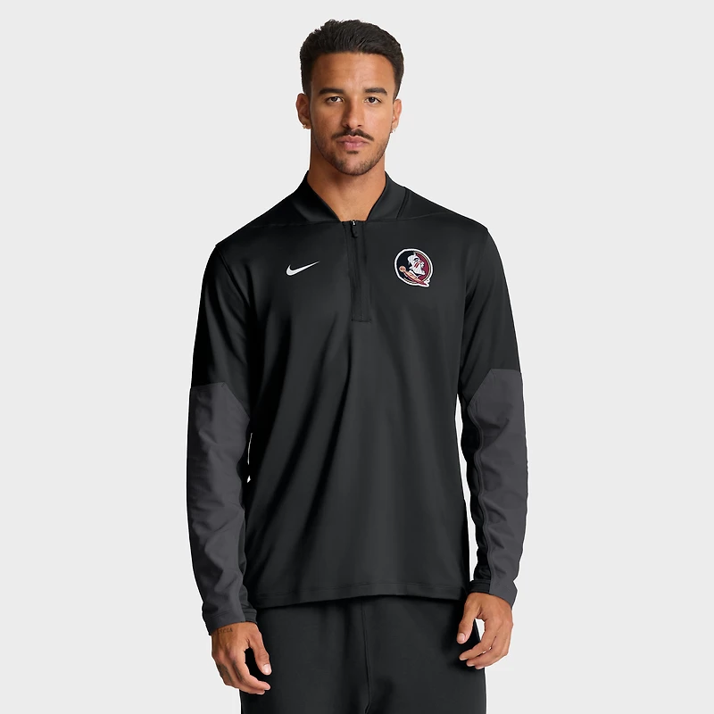Pull Nike noir à demi-zip Performance One Goal des Florida State Seminoles pour homme