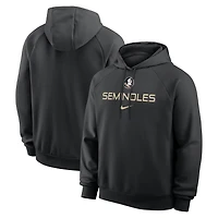 Sweat à capuche raglan Nike noir Florida State Seminoles pour homme, performance premium, technologie Dri-FIT