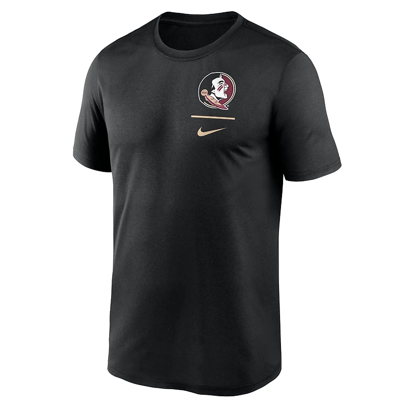 T-shirt Nike noir Florida State Seminoles pour homme avec logo principal Legend Performance
