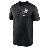 T-shirt Nike noir Florida State Seminoles pour homme avec logo principal Legend Performance