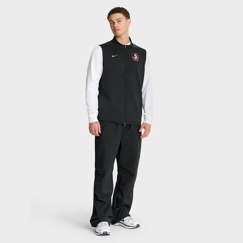 Gilet Nike noir Florida State Seminoles Primetime Victory Performance à fermeture éclair intégrale pour homme