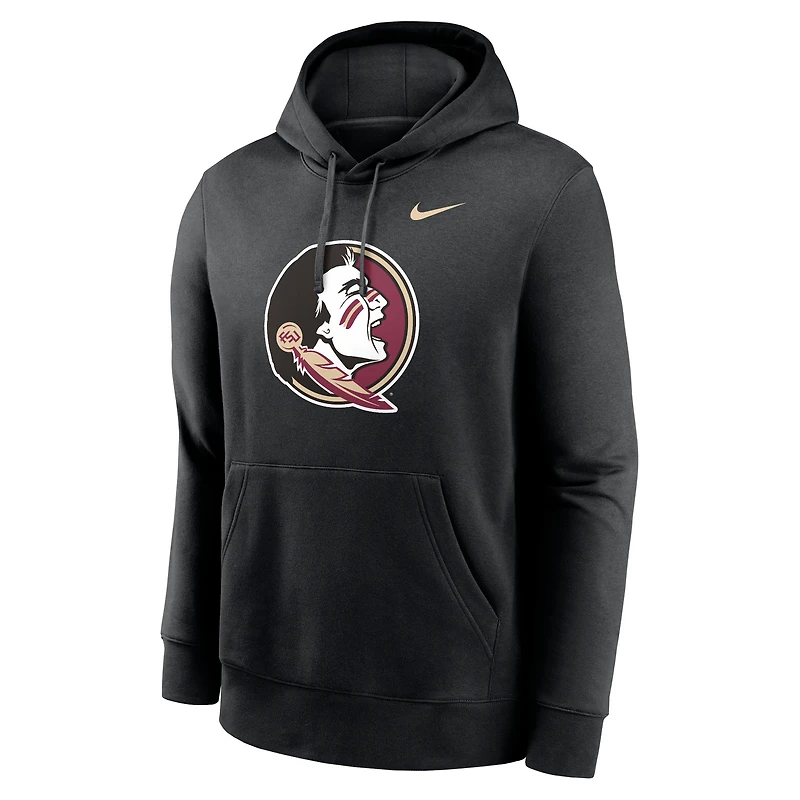 Men's Nike Black Florida State Seminoles Primetime Club Fleece Pullover Hoodie