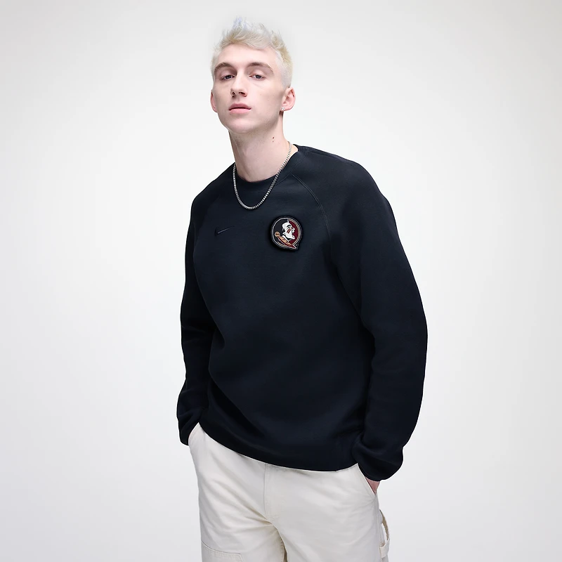 Men's Nike Black Florida State Seminoles Tech Fleece Raglan Sweatshirt