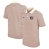 Polo Nike Dri-FIT rayé crème Florida State Seminoles pour homme