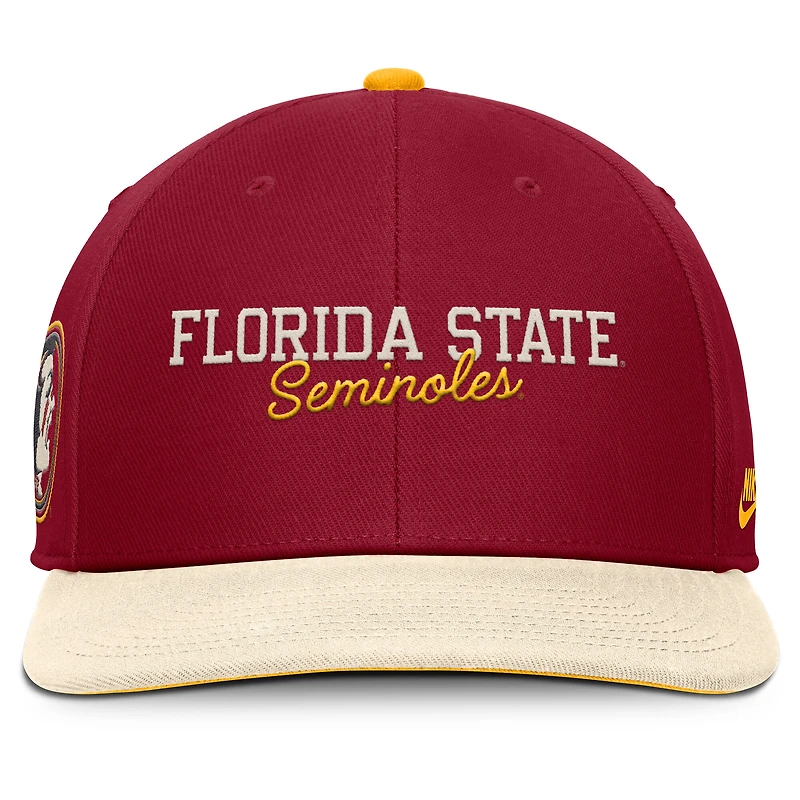 Men's Nike Garnet/Cream Florida State Seminoles Pro Legacy Script Snapback Hat